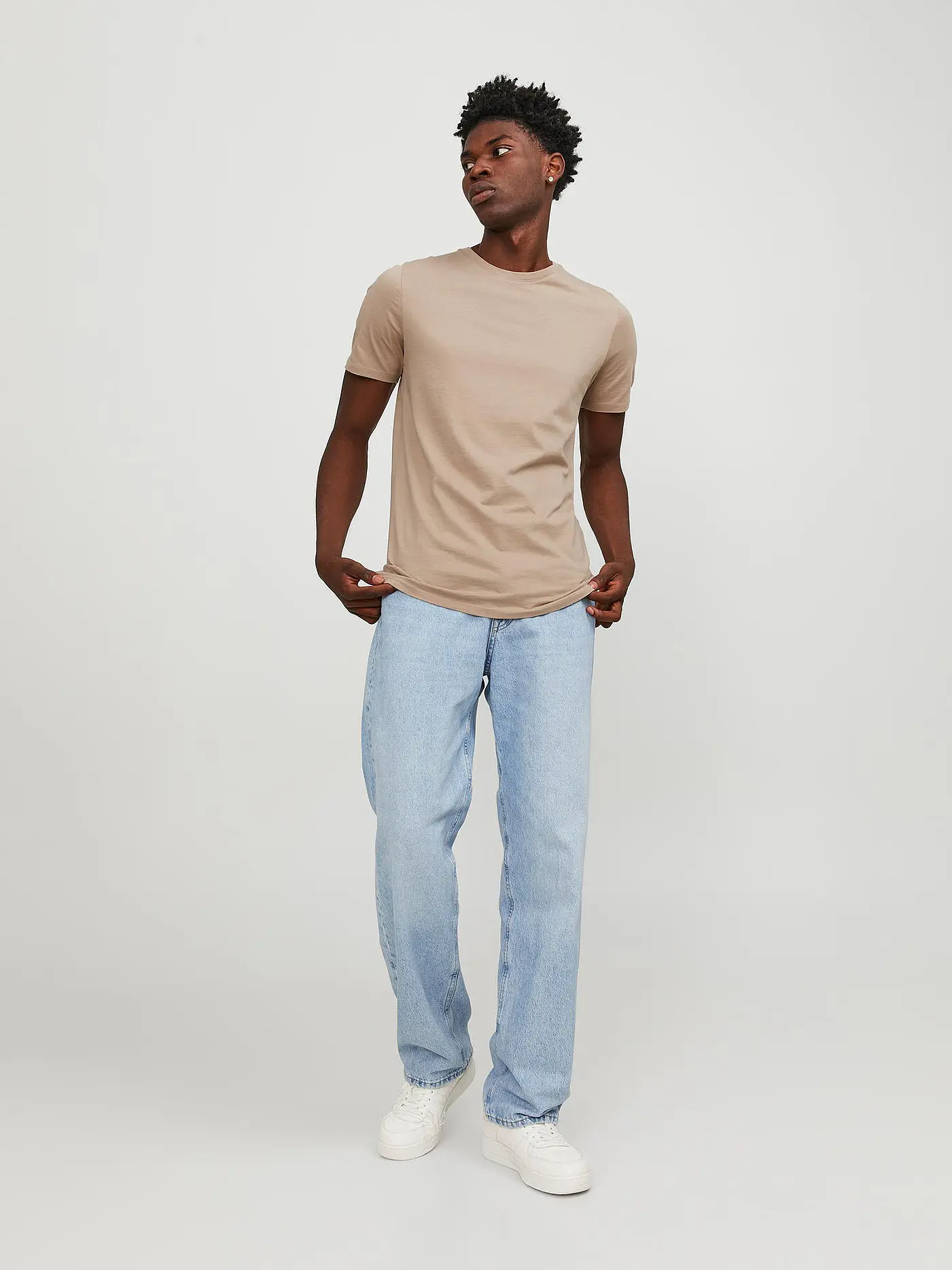 JACK & JONES | T-Shirt Slim Fit JJEORGANIC | beige